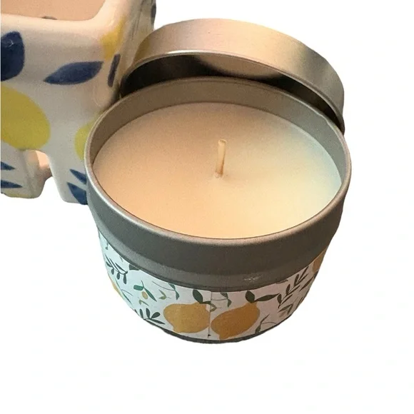 Porcelain Berry Basket with Lemon Handwash and Lemon Candle. - Picture 5 of 10